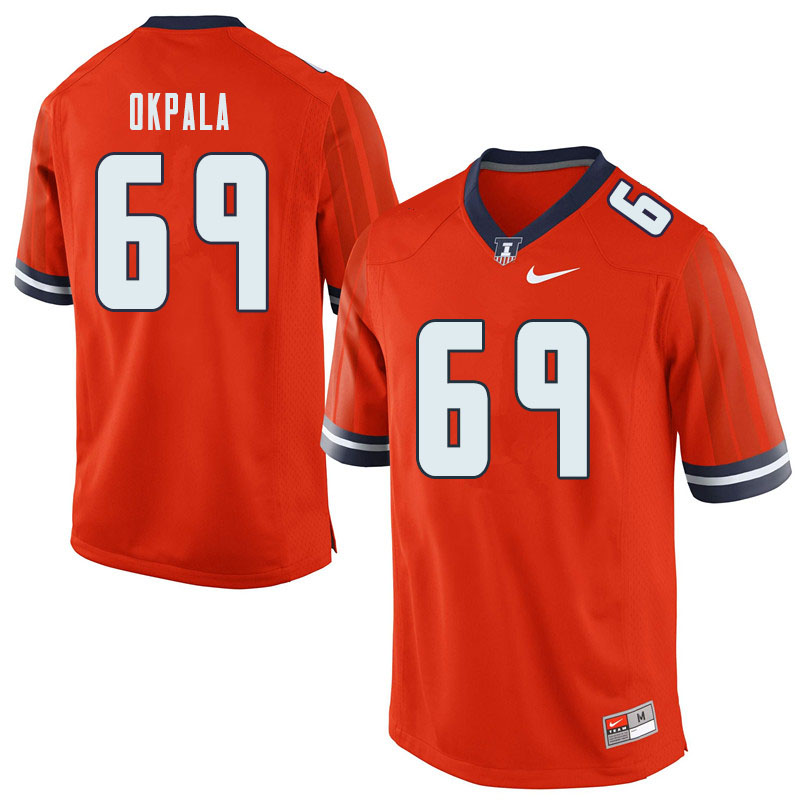 Men #69 Moses Okpala Illinois Fighting Illini College Football Jerseys Sale-Orange